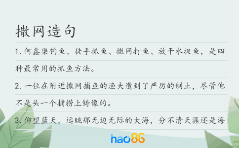 撒网造句