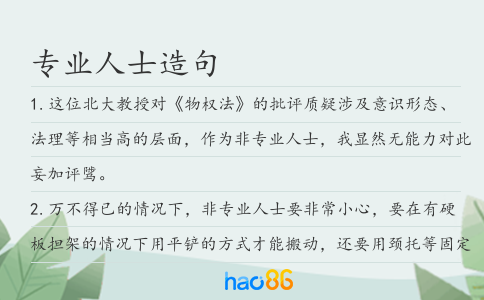 专业人士造句