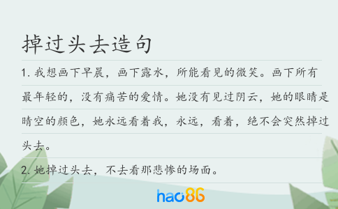 掉过头去造句