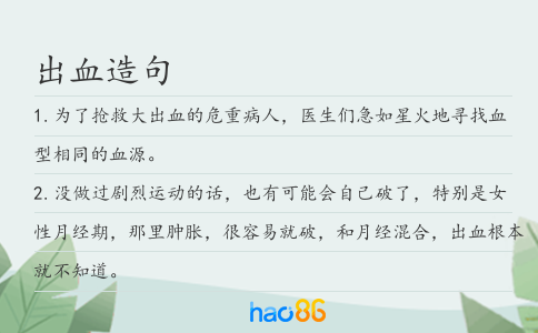 出血造句