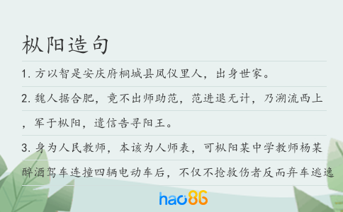 枞阳造句