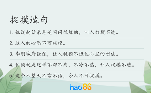 捉摸造句