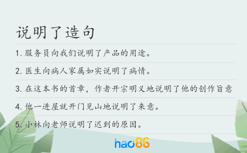 说明了造句