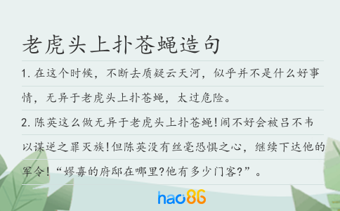 老虎头上扑苍蝇造句