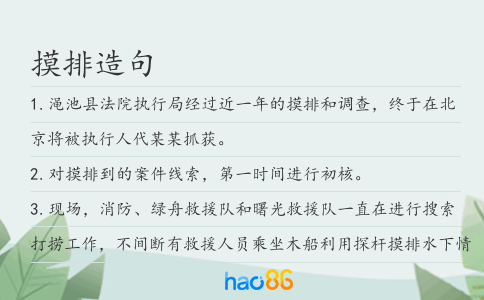 摸排造句