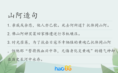 山阿造句
