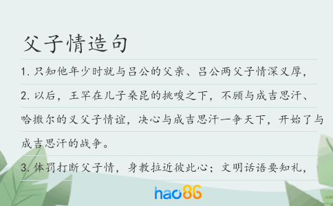 父子情造句