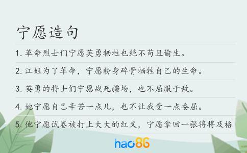 宁愿造句