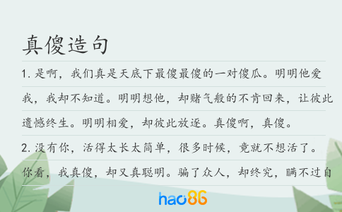 真傻造句