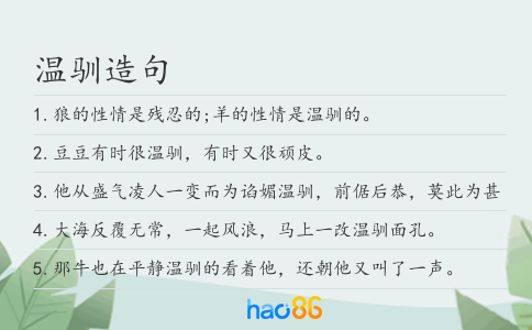 温驯造句