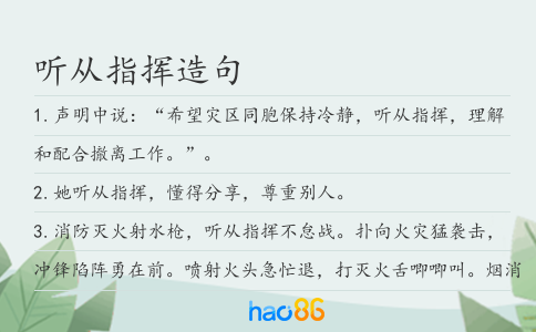 听从指挥造句