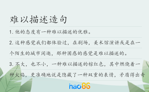难以描述造句