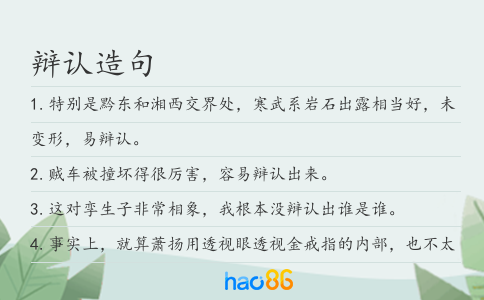 辩认造句