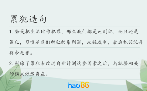 累犯造句
