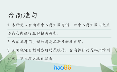 台南造句