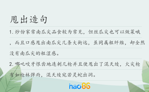 甩出造句