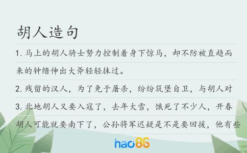 胡人造句
