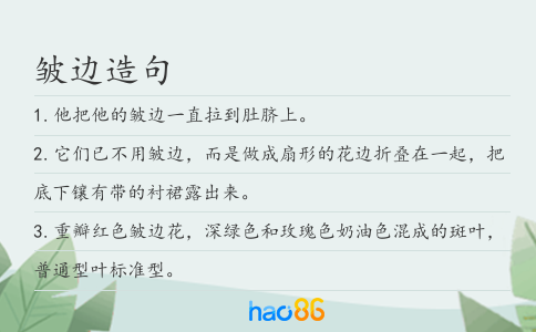皱边造句