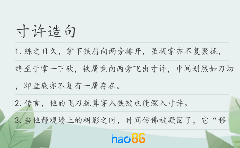 寸许造句