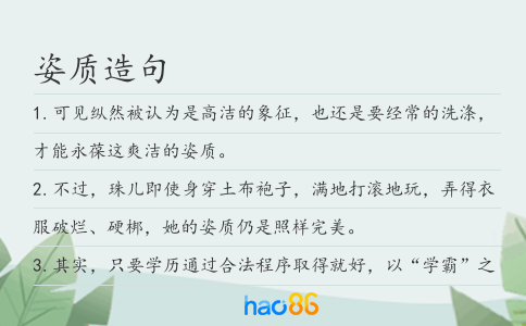 姿质造句