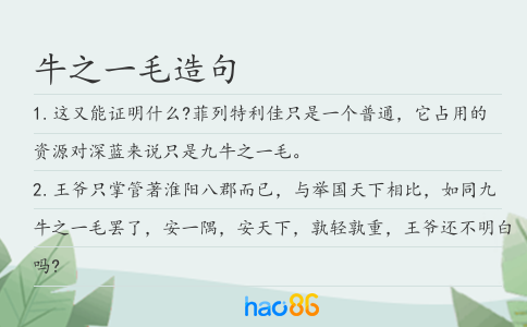牛之一毛造句