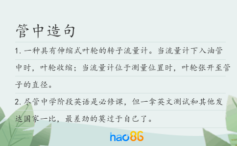 管中造句