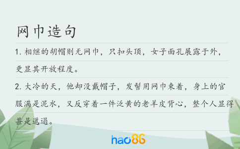 网巾造句