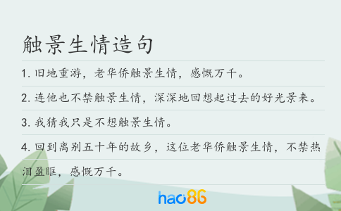 触景生情造句