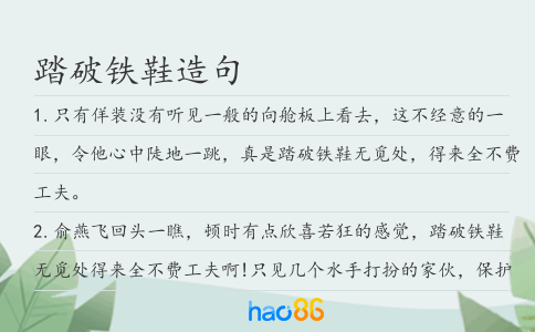 踏破铁鞋造句
