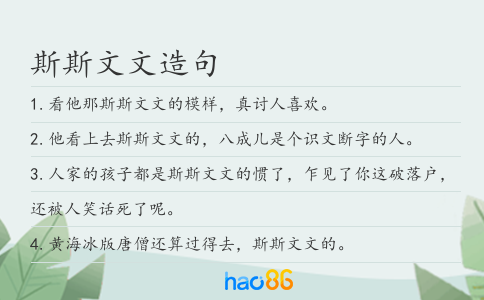 斯斯文文造句