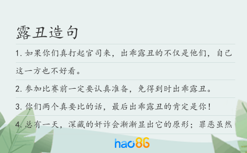 露丑造句