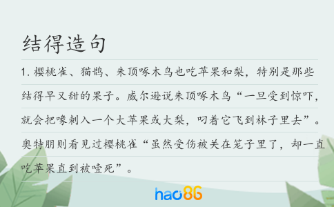 结得造句