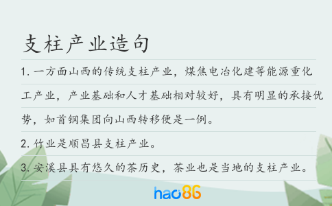 支柱产业造句