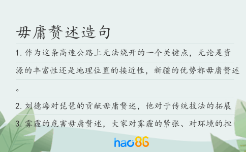 毋庸赘述造句