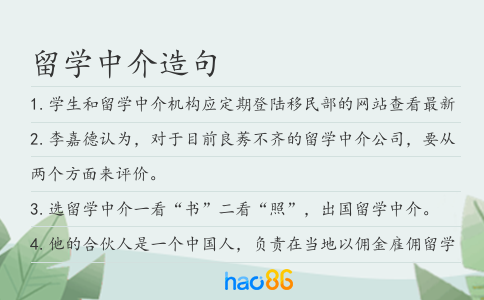 留学中介造句