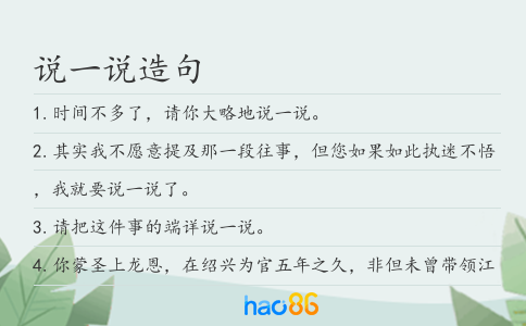 说一说造句