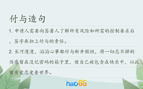 付与造句