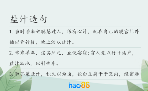 盐汁造句