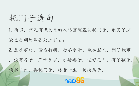 托门子造句