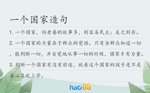 一个国家造句