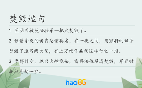 焚毁造句