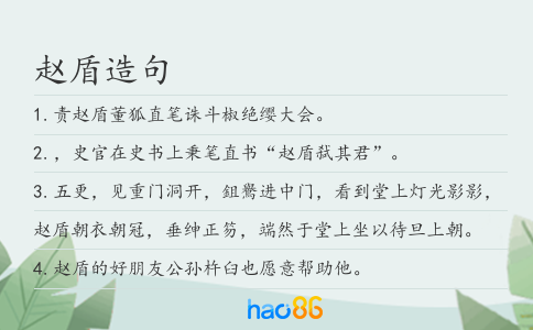 赵盾造句