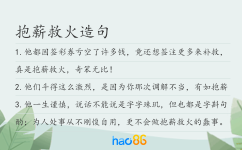 抱薪救火造句