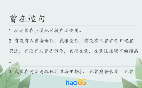 曾在造句