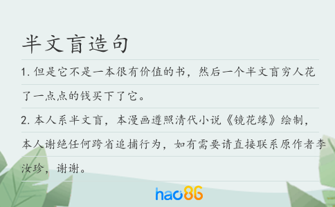 半文盲造句