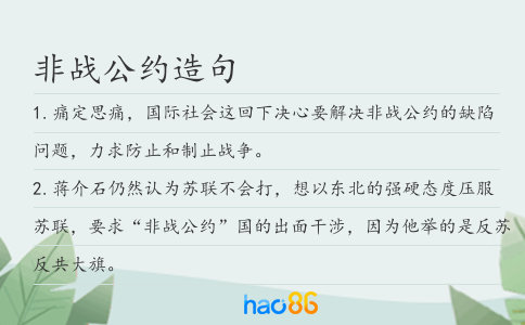 非战公约造句