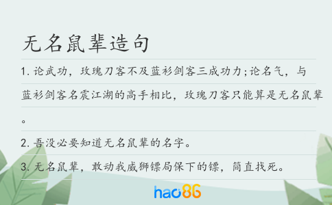 无名鼠辈造句