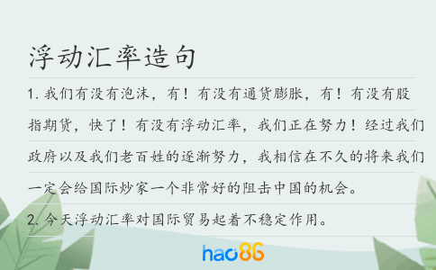 浮动汇率造句