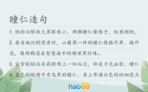 瞳仁造句