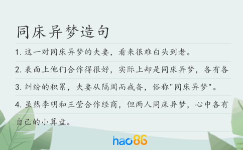 同床异梦造句